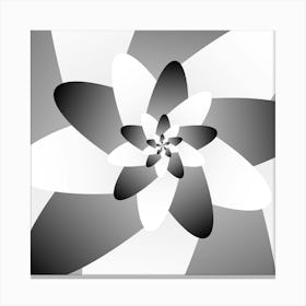 Abstract Black & White Floral Canvas Print