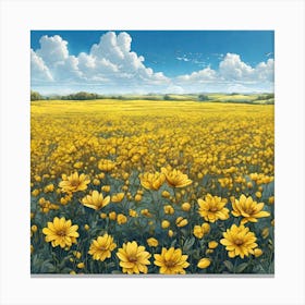 Field Of Sunflowers 3 Canvas Print