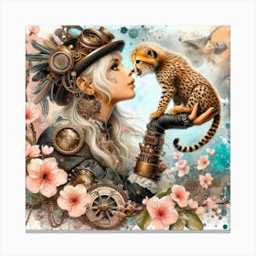 Steampunk Cheetah Canvas Print