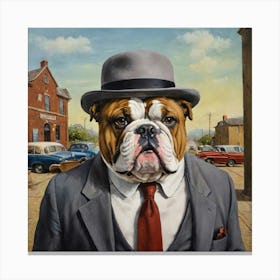 Bulldog In A Suit Canvas Print