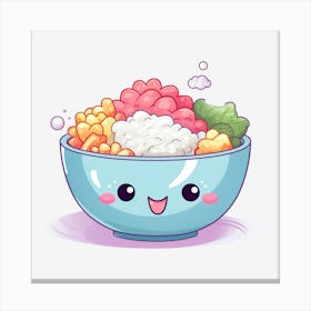 Kawaii Rice Bowl 2 Canvas Print