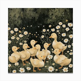 Ducklings Fairycore Painting 2 Canvas Print