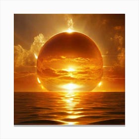 Sun Rising Over The Ocean Canvas Print