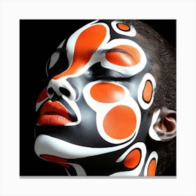 Black And White Face Painting Canvas Print