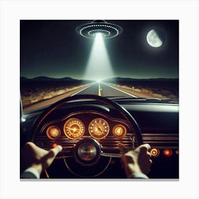 Ufo in the sky Canvas Print