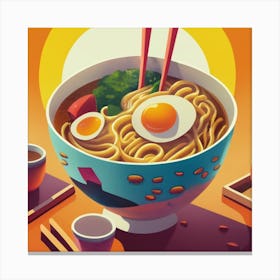 Asian Noodle Bowl Canvas Print