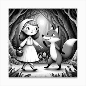 Girl and fox 1 Canvas Print