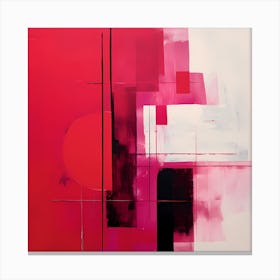 Scarlet Serenity: Bauhaus Essence in Pink Shades Canvas Print