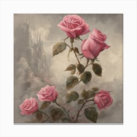 Roses And Castle Canvas Print
