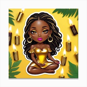 Black Girl In Gold Canvas Print