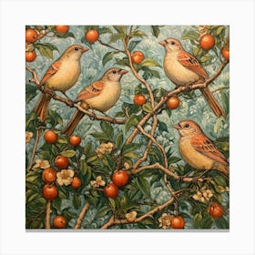 Birds In A Tree Art 4 Canvas Print