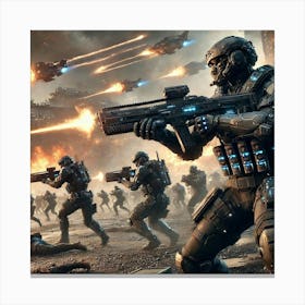 Sci Fi Darkstorm Suppression Teams 1024x1024 Canvas Print