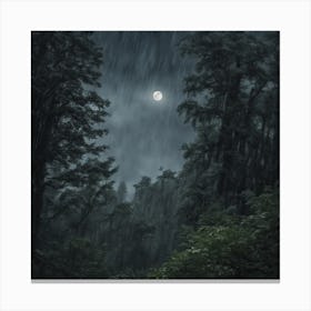 Full Moon In The Forest 1 Canvas Print