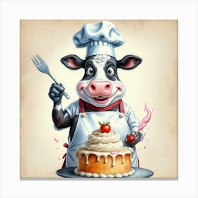 Chef Cow 11 Canvas Print