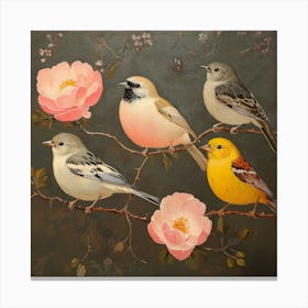 Birds On A Branch Art 26 Canvas Print