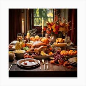 Firefly Elegant Thanksgiving Feast With Rustic Charm 98938 (2) Canvas Print