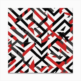 Abstract Red And Black Pattern Canvas Print