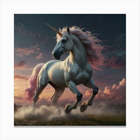 Unicorn At Sunset Canvas Print