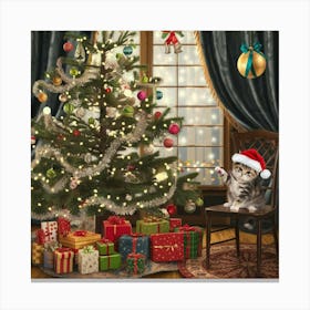 A Festive Scene Of A Decorated Christmas Zpc2socktbygrfc3mmqlnw 5xmf6oqzrl2kcqbn7isyja Canvas Print