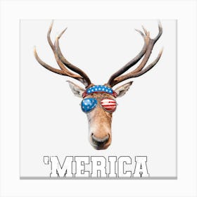 Hot Trend Deer 4th Of July American Flag Boys Men Merica Canvas Print