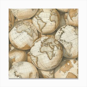 Old World Globes Canvas Print