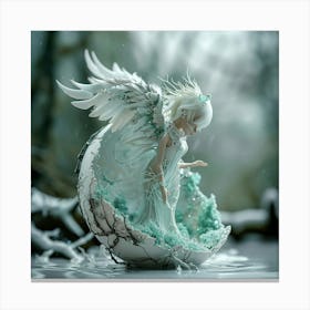 Angel In The Snow Canvas Print