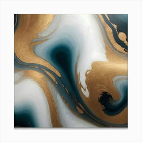 Gold And Blue Swirls Canvas Print