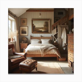 Rustic Bedroom 1 Canvas Print