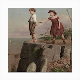 'The Little Boy On The Cliff' Canvas Print