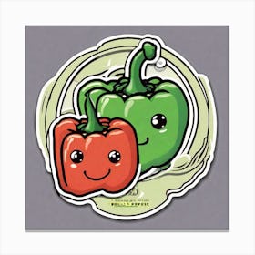 Red And Green Peppers Canvas Print