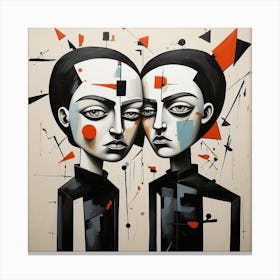 Two Faces, Couple Pop Surrealism Canvas Print