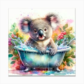 Koala In The Bath Canvas Print