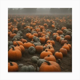 Pumpkins In The Field 2 Canvas Print