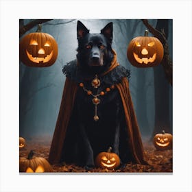 Halloween Dog Portrait Canvas Print