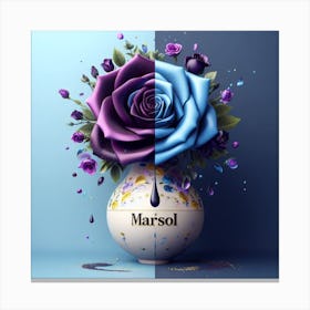 Rose in a vase Canvas Print