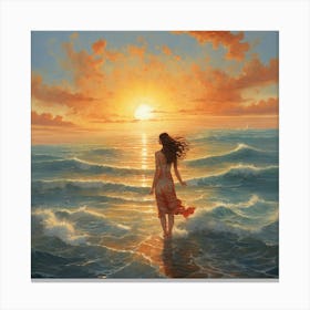 Sunset Girl Canvas Print