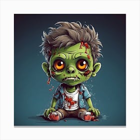 Little Zombie Boy Canvas Print