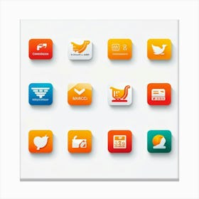 Collection Of Digital Payment Icons Key For An Online Retail Business Seamlessly Blending In With (1) Canvas Print