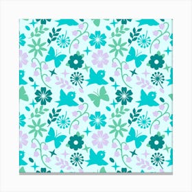 Blue Floral Canvas Print