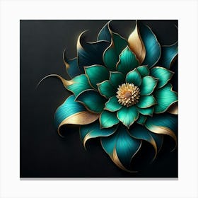 Abstract Flower On Black Background Canvas Print