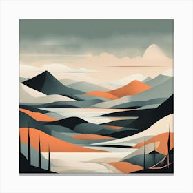 Abstract Landscape art print Canvas Print