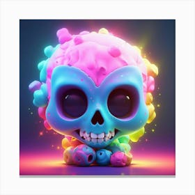 Colorful Skull 3 Canvas Print