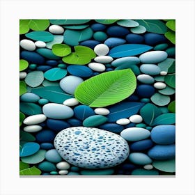 Pebbles And Leaves Canvas Print