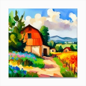 Country Landscape Painting Canvas Print