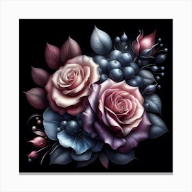 Roses And Berries Canvas Print