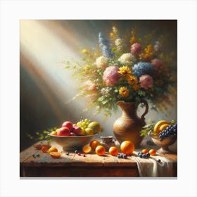 Still Life With Flowers Canvas Print