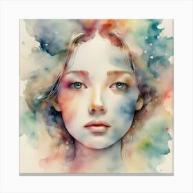 Watercolor Of A Girl 47 Canvas Print