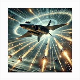 A Sci Fi Depiction Of Flare Barrage Canvas Print