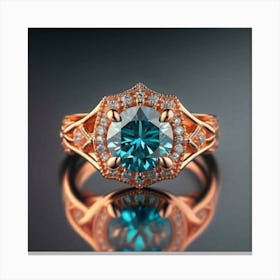 Blue Topaz Engagement Ring 1 Canvas Print