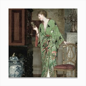 Lady In A Kimono Canvas Print